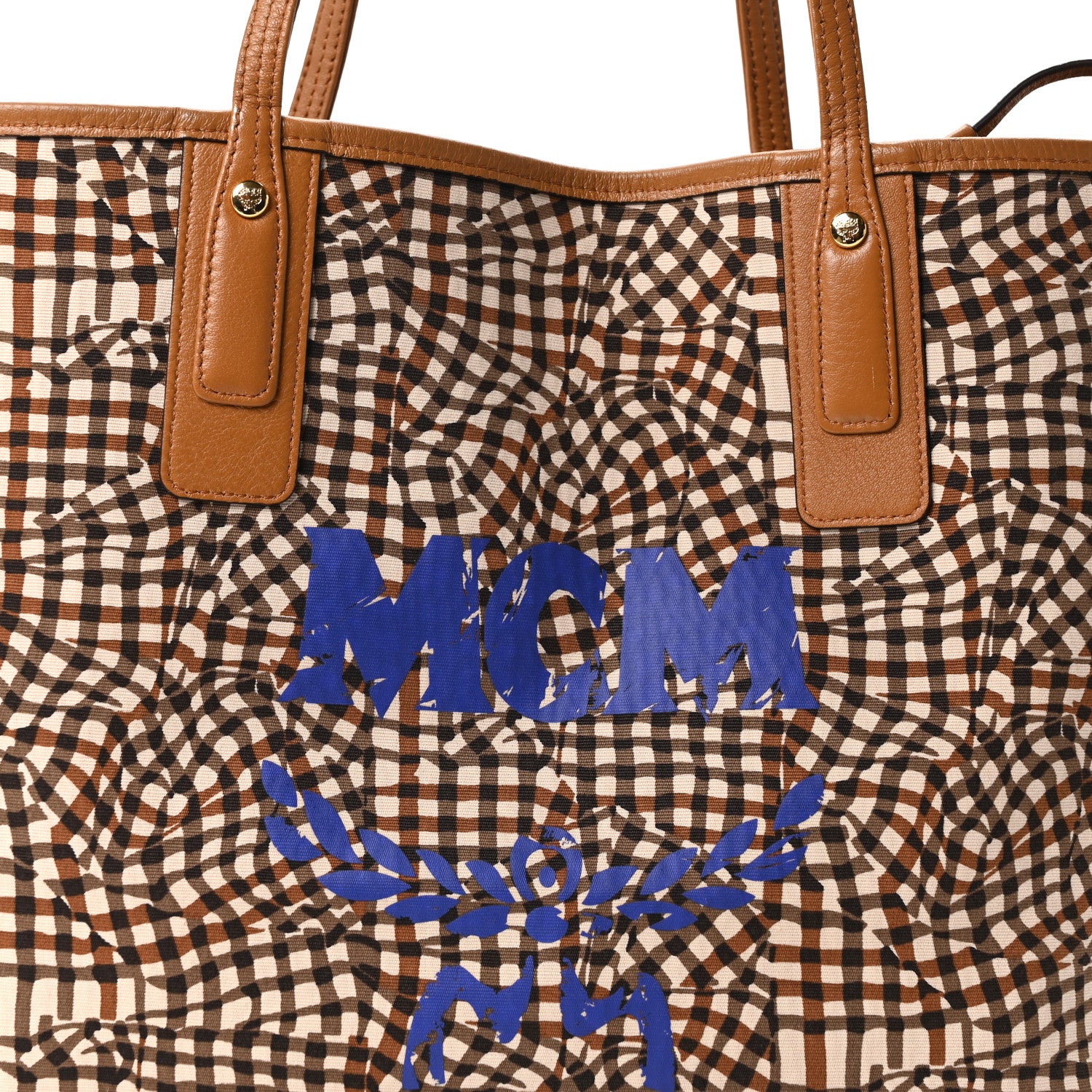 MCM Visetos Medium Liz Reversible Shopper Tote Cognac 12 of 16
