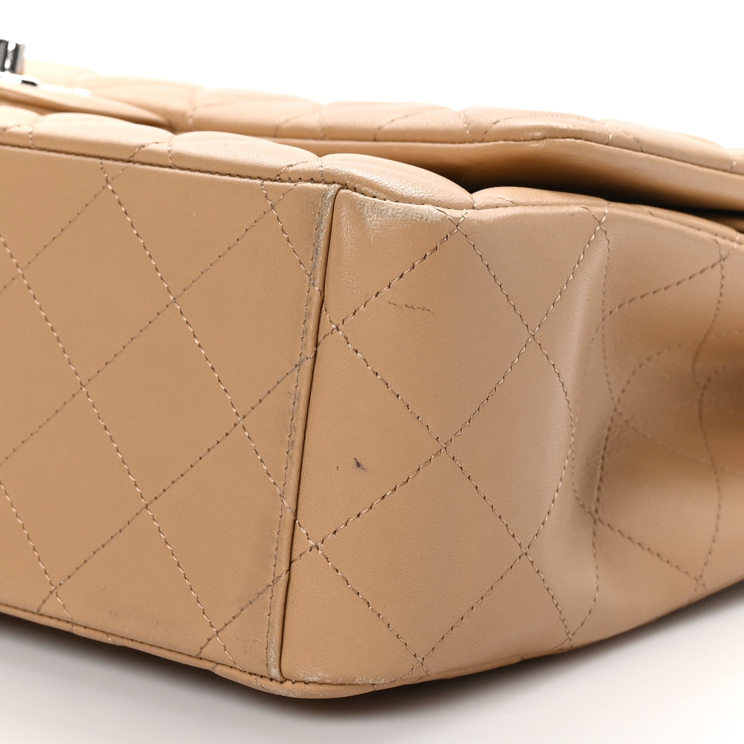 Chanel Lambskin Quilted Maxi Double Flap Beige 9 of 9