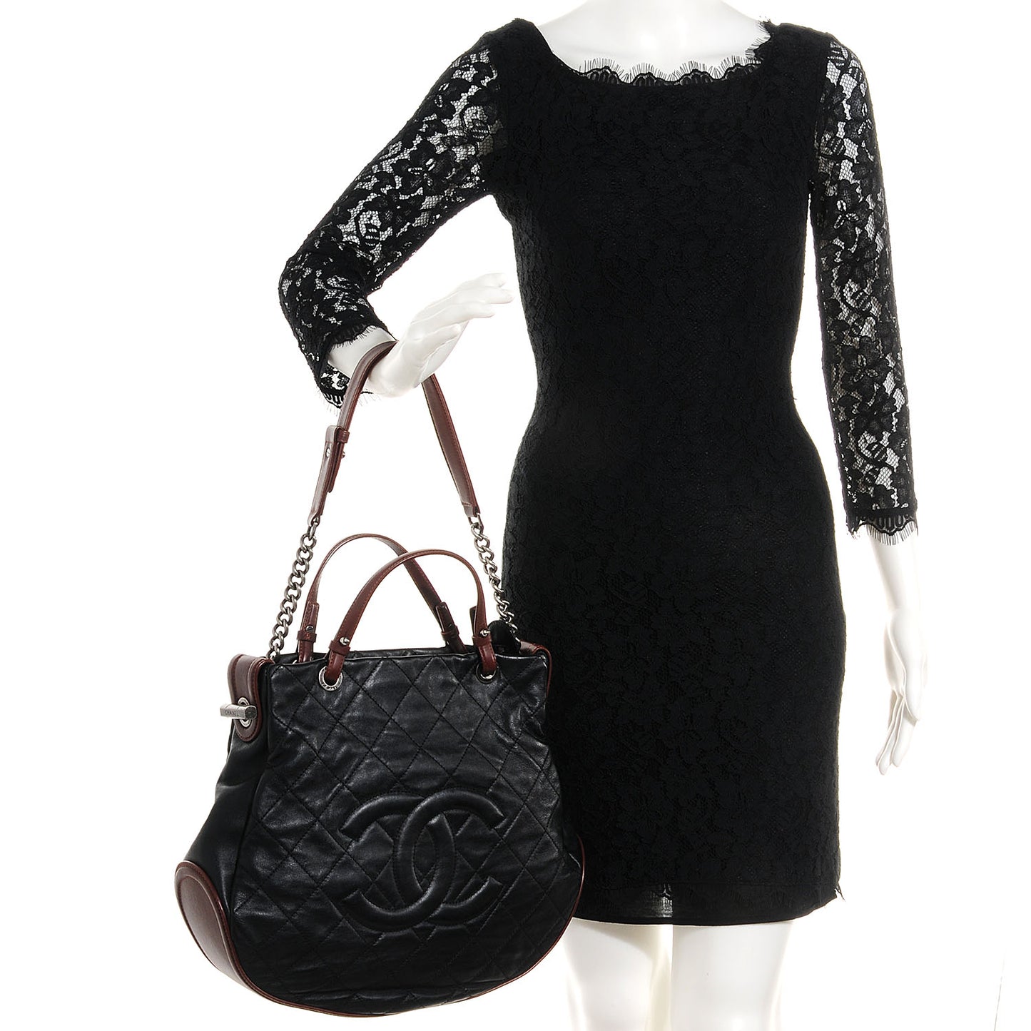 Iridescent Calfskin Country Chic Hobo Black