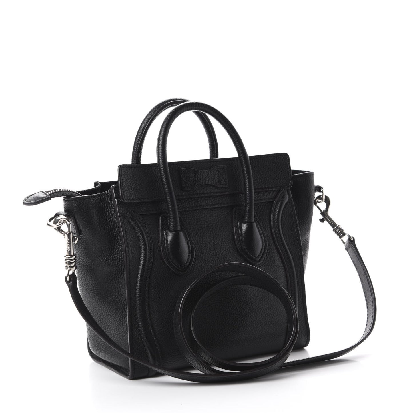 Drummed Calfskin Nano Luggage Black