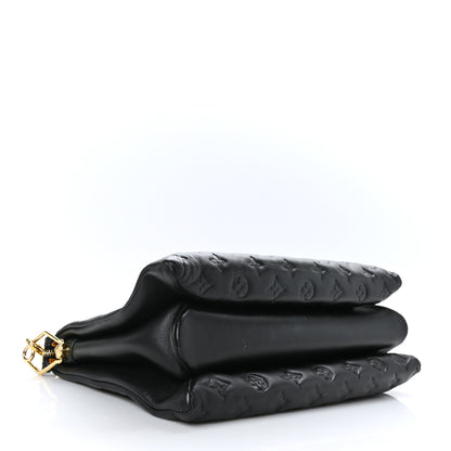 Louis Vuitton Lambskin Embossed Monogram Coussin MM Black 4 of 11