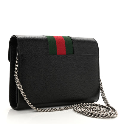 Gucci Calfskin Web Mini Dionysus Chain Wallet Black 3 of 8