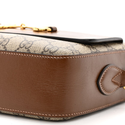 Gucci GG Supreme Monogram Small Horsebit 1955 Shoulder Bag Beige Brown Sugar 10 of 11