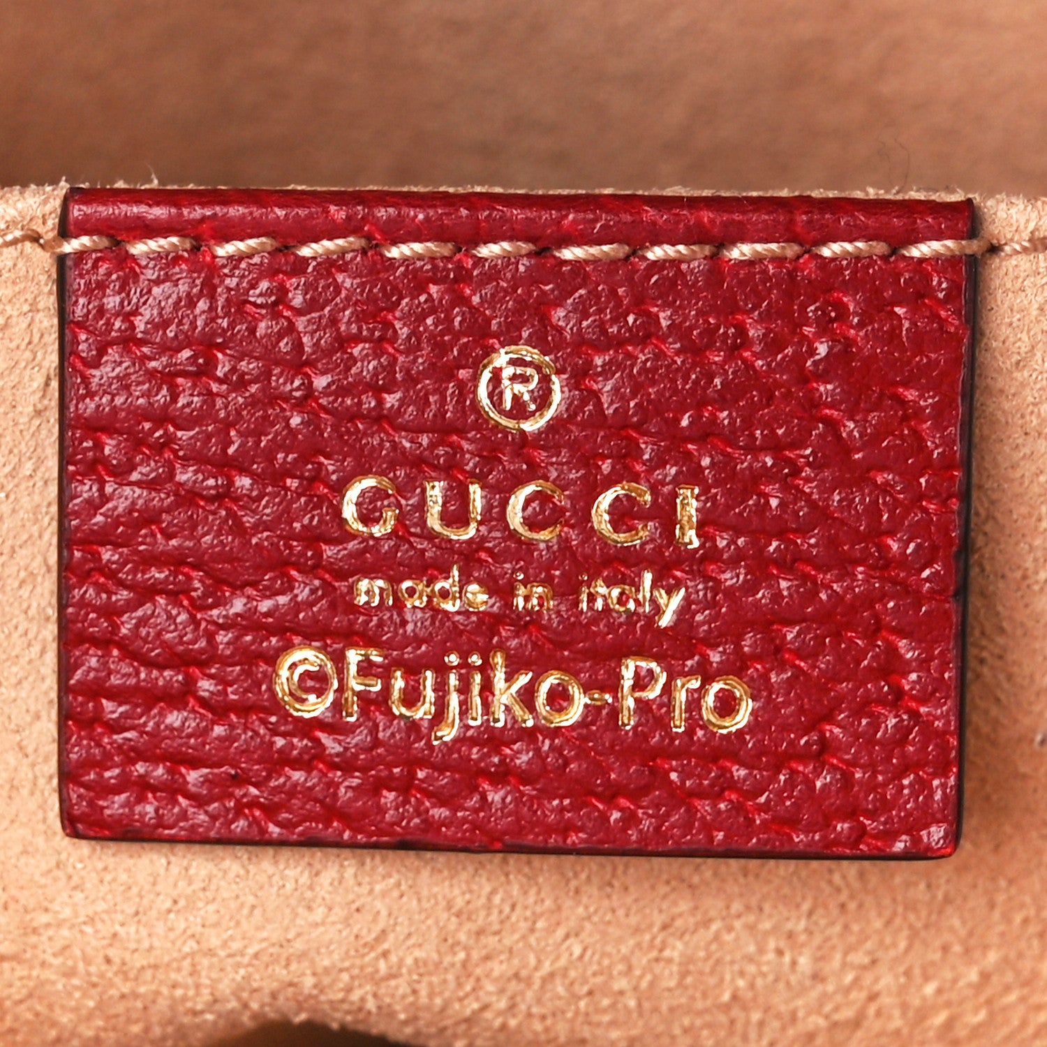 Gucci X DORAEMON Mini Vintage GG Supreme Monogram Camera Bag Beige Cherry Red 6 of 11