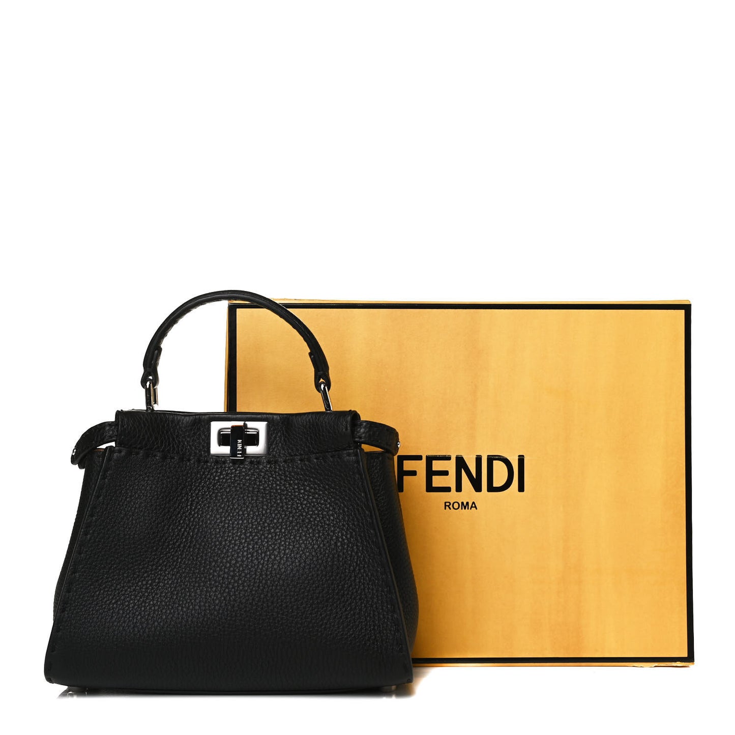 Cuoio Romano Selleria Bi-Color Mini Peekaboo Iconic Satchel Black Mou