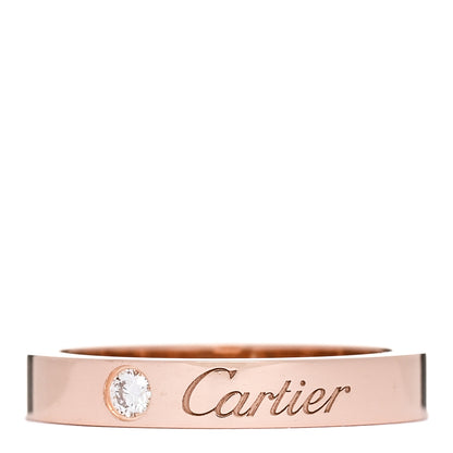 Cartier 18K Pink Gold Diamond 3mm C De Cartier Wedding Band Ring 48 4.5 1 of 6