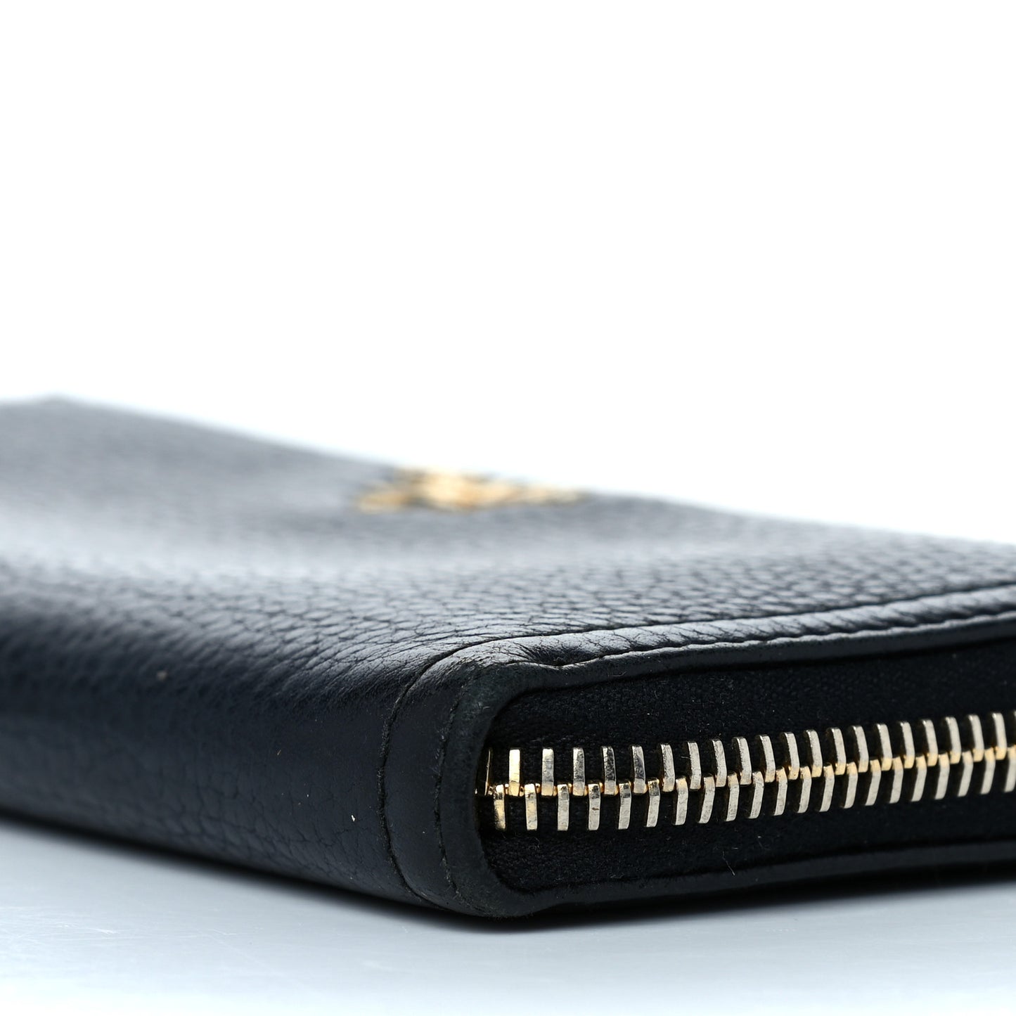 Vitello Daino Zip Around Wallet Nero Black