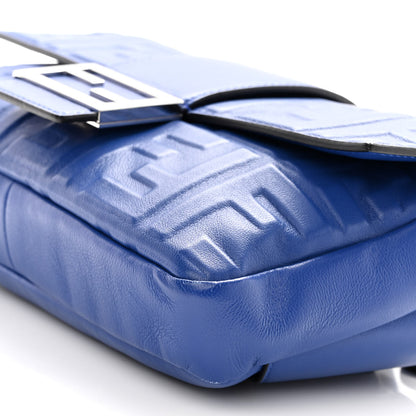Fendi Nappa FF 1974 Embossed Belt Baguette Bag Blue Neon 12 of 12