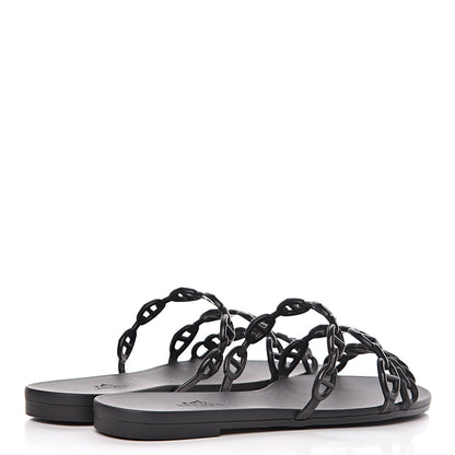 Hermes Rubber Chaine d'Ancre Rivage Sandals 36 Black 4 of 8