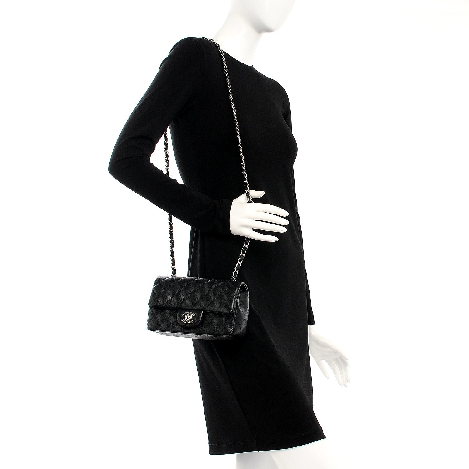 Chanel Caviar Quilted Mini Rectangular Flap Black 2 of 8