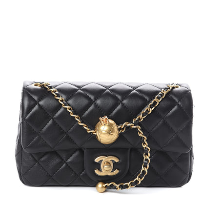 Chanel Lambskin Quilted Mini Rectangular Pearl Crush Flap Black 1 of 8