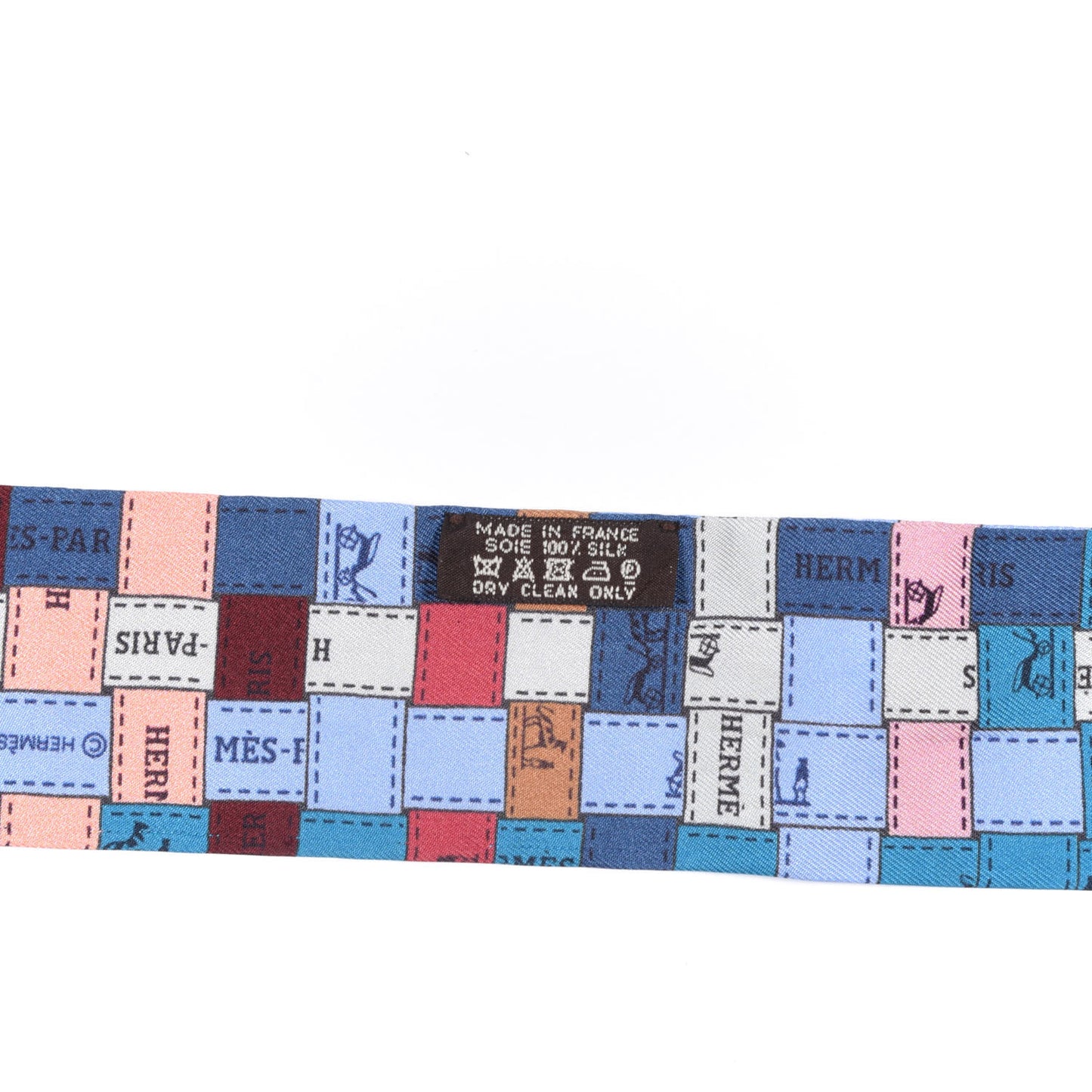 Silk Bolduc Au Carre Twilly Ciel Cobalt Bordeaux