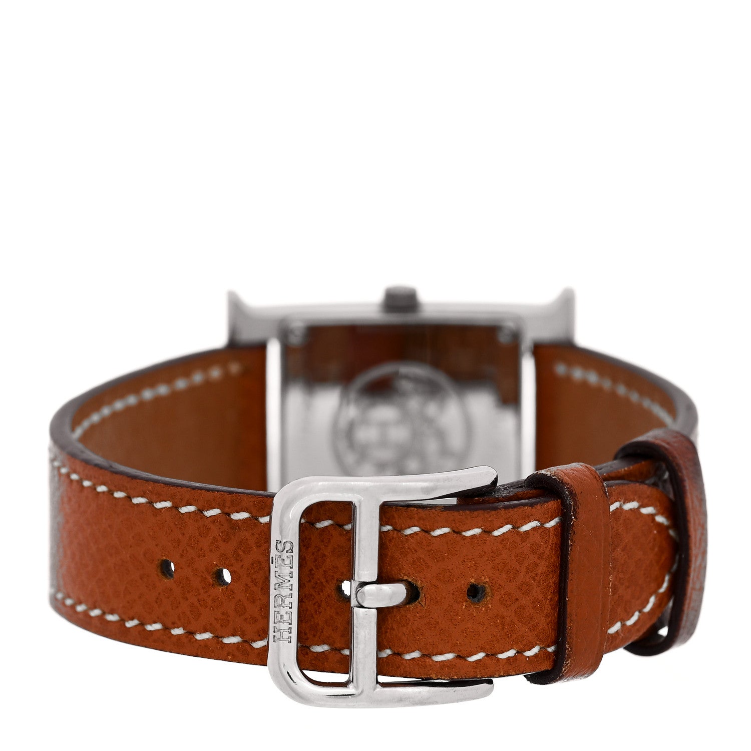 Hermes Stainless Steel Epsom 21mm Heure H Hour Quartz Watch Gold 3 of 5