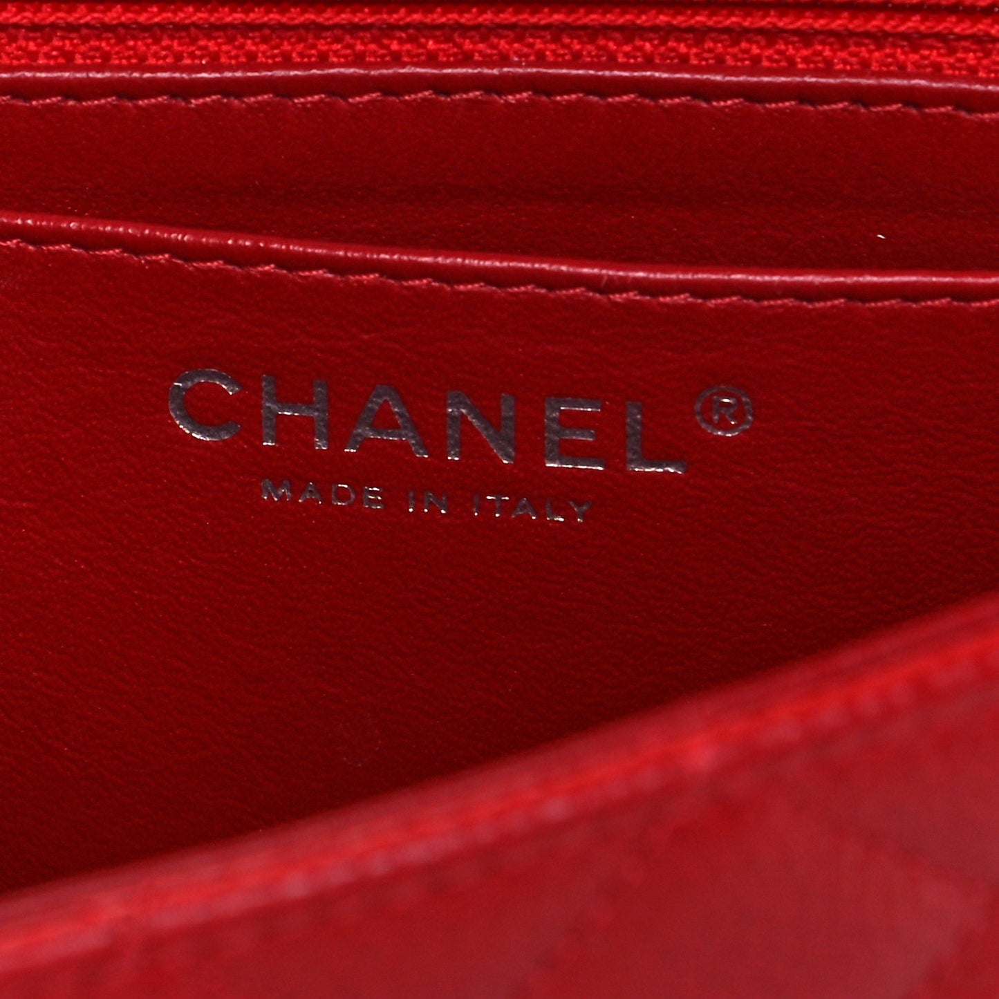 Caviar Quilted Mini Rectangular Flap Red