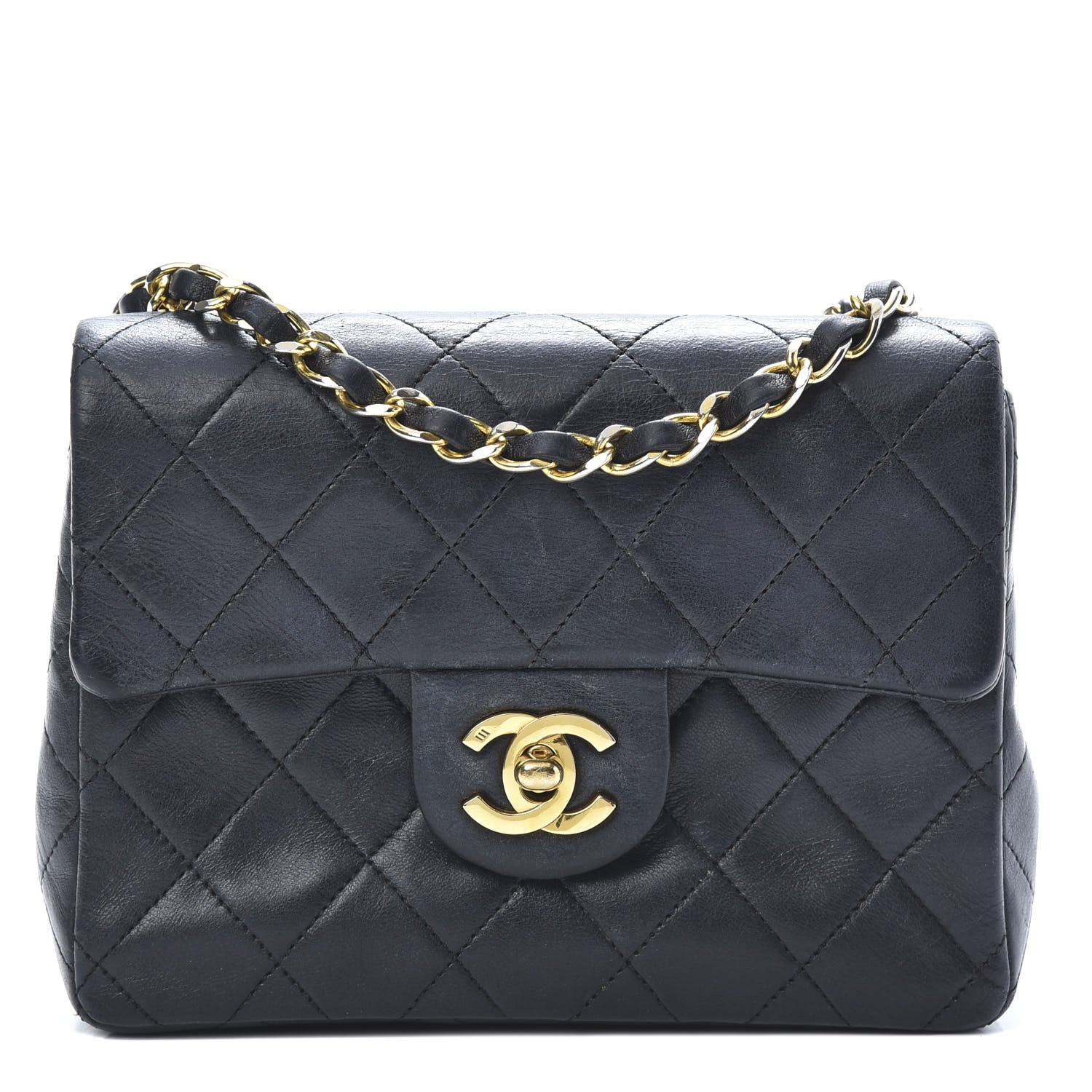 Chanel Lambskin Quilted Mini Square Flap Black 1 of 13