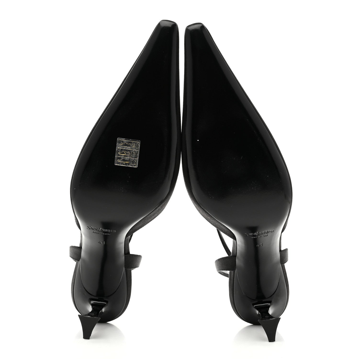 Saint Laurent Satin Crepe Aimee 75 Slingback Pumps 41 Black 6 of 10
