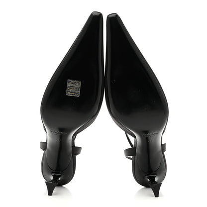 Saint Laurent Satin Crepe Aimee 75 Slingback Pumps 41 Black 6 of 10