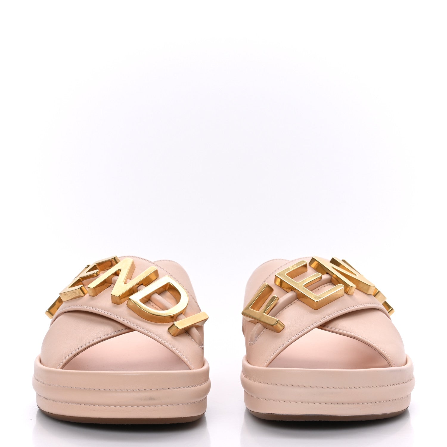 Fendi Vitello Womens Fendigraphy Slide Sandals 40 Light Rose 2 of 9