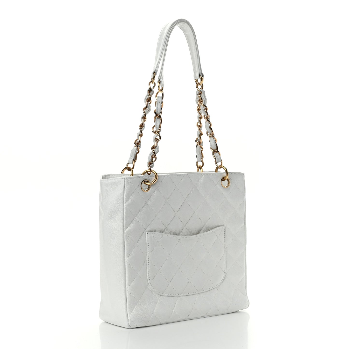 Caviar Petit Shopping Tote PST White