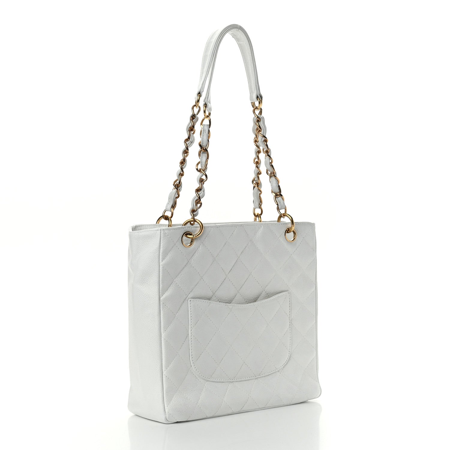 Chanel Caviar Petit Shopping Tote PST White 2 of 15