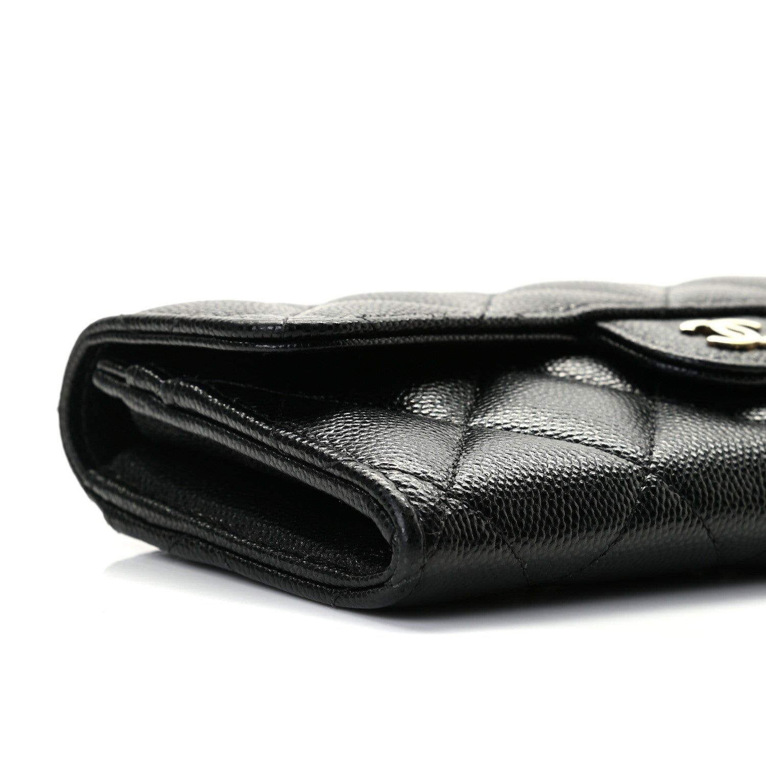 Chanel Caviar Quilted Medium Gusset Flap Wallet Black 4 of 9