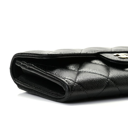 Chanel Caviar Quilted Medium Gusset Flap Wallet Black 4 of 9