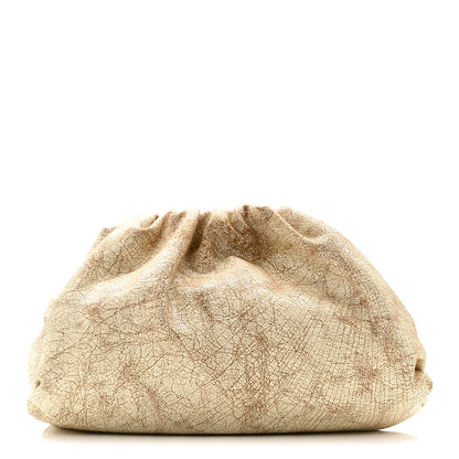 Bottega Veneta Crackled Calfskin The Pouch Oversized Clutch Zabaione 1 of 10