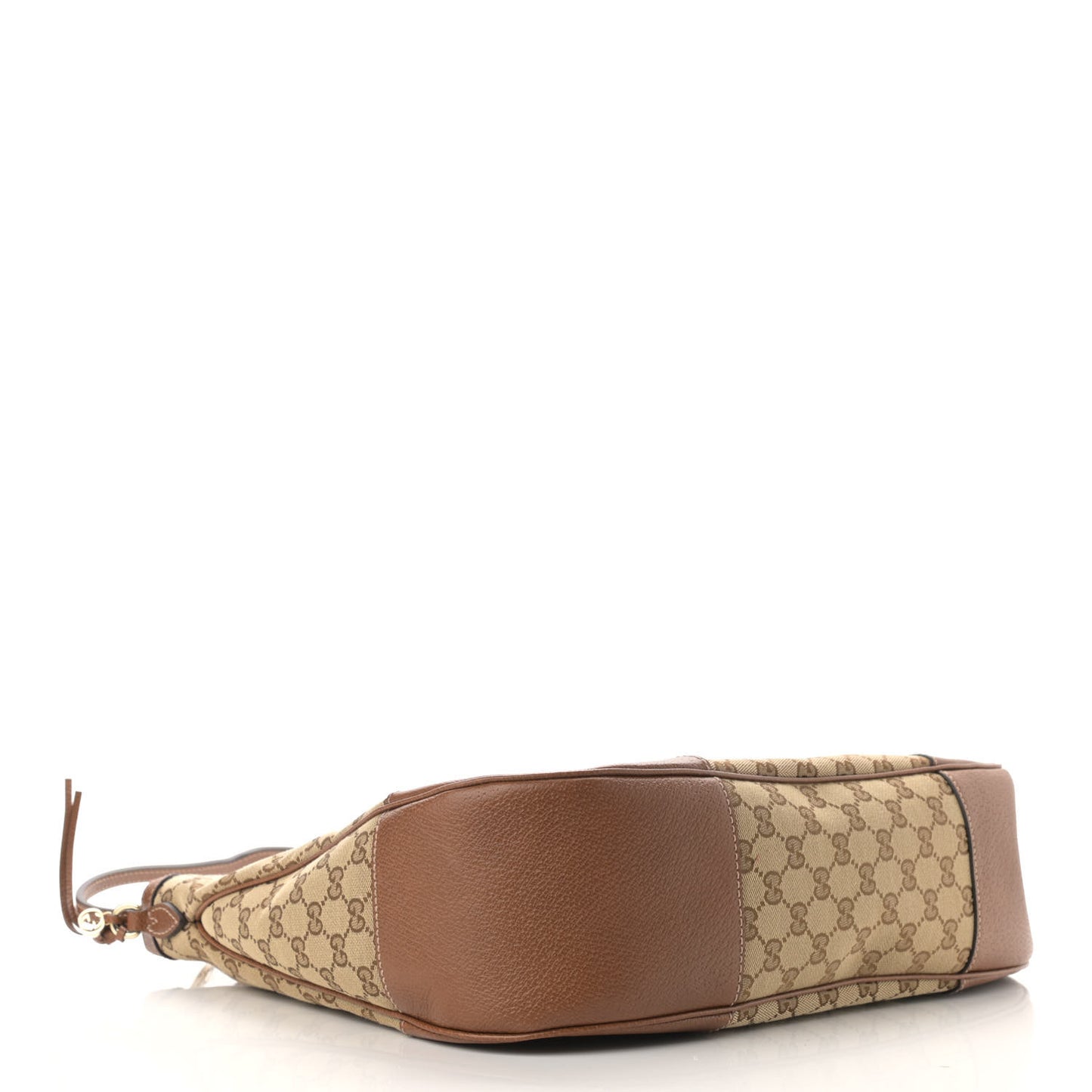 Monogram Textured Calfskin Large Bree Hobo Beige Ebony Nocciola