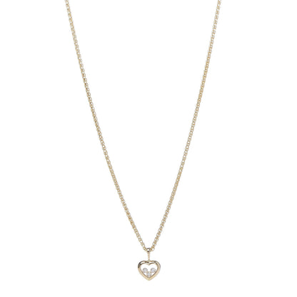 Chopard 18K Yellow Gold Diamond Happy Diamonds Icons Floating Heart Pendant Necklace 1 of 6