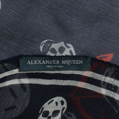 Alexander McQueen Silk Chiffon Skull Anchor Scarf 6 of 7
