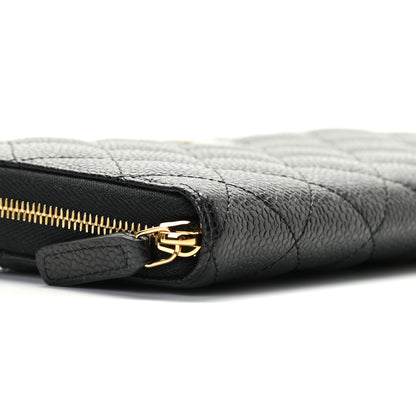 Chanel Caviar Quilted Large Gusset Zip Around Wallet Black 5 of 11