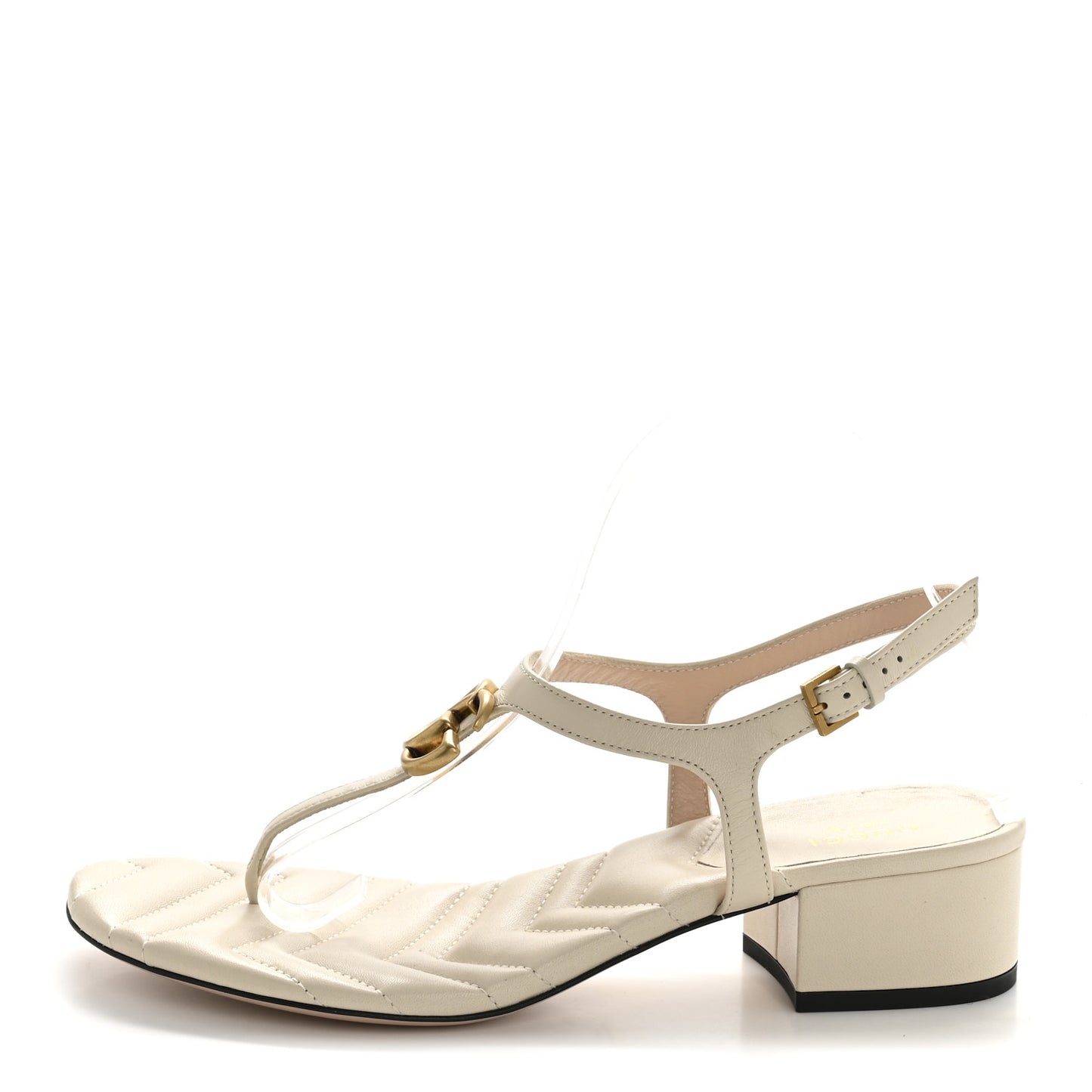 Nappa Matelasse Double G 35mm Thong Sandals 40 Mystic White