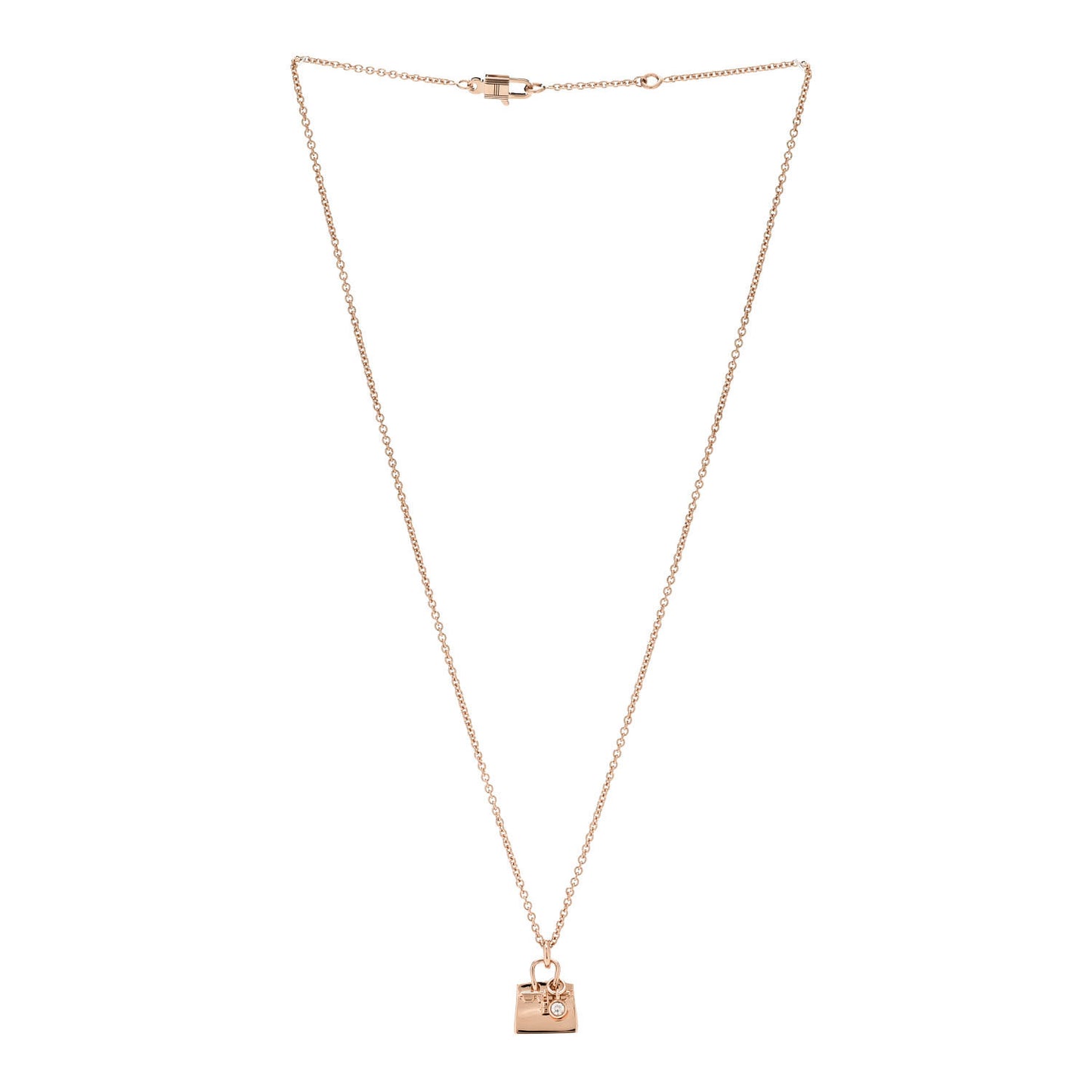 18K Rose Gold Diamond Kelly Pendant Necklace