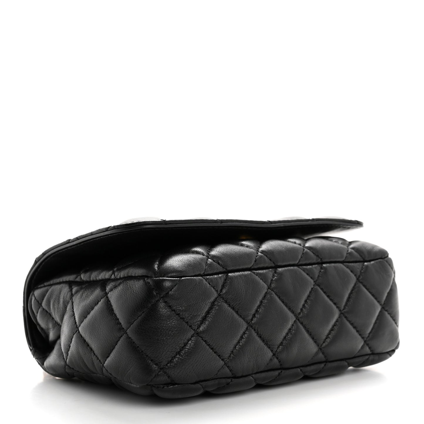 Nappa Quilted Small Medusa Chain Crossbody Black