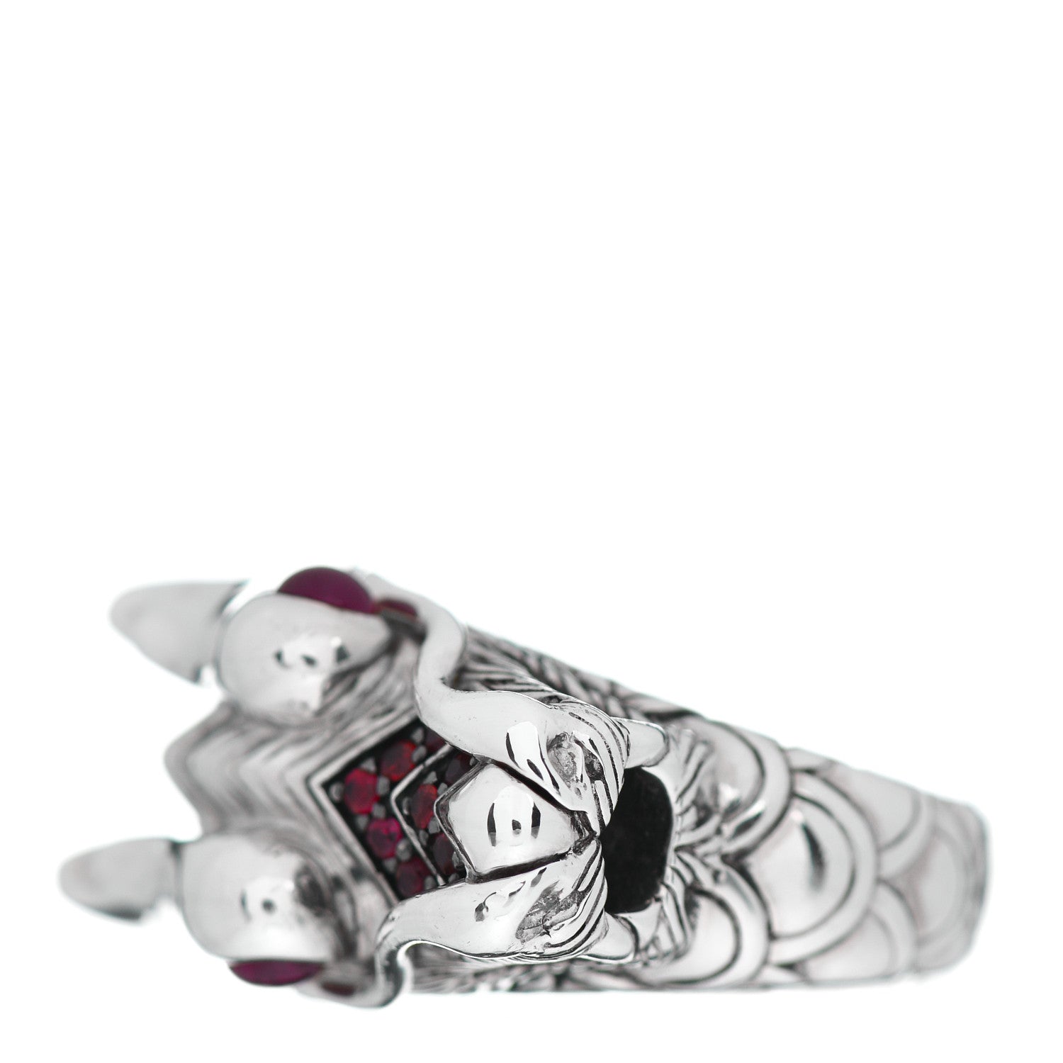 John Hardy Sterling Silver Ruby Naga Dragon Ring 52 6 4 of 6