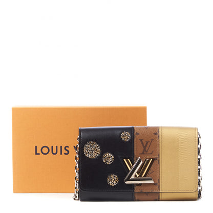 Louis Vuitton Calfskin Reverse Monogram Studded Night Lights Twist Chain Wallet 10 of 10