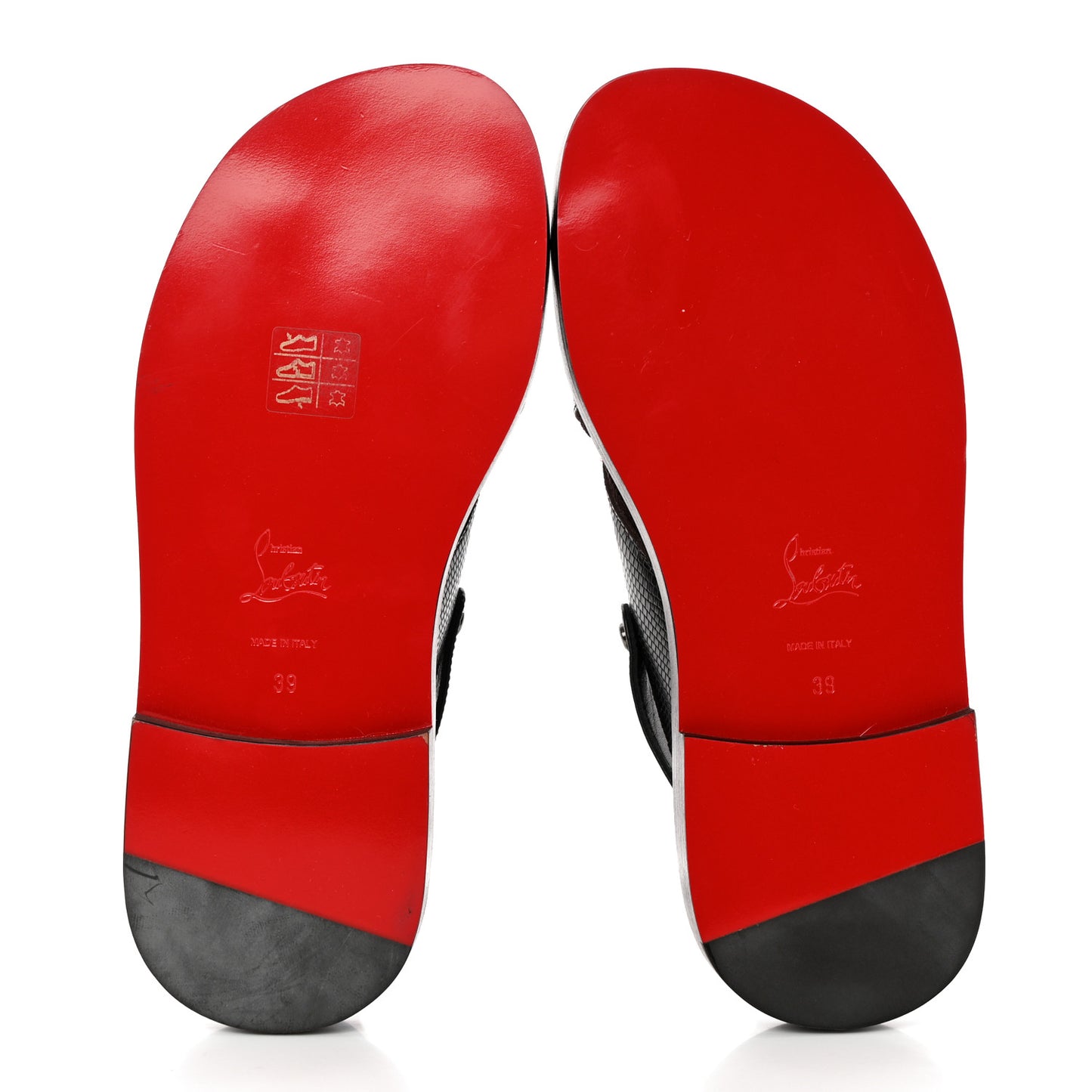 Calfskin Iguana Embossed Elba Flat Sandals 39 Testa Di Moro Black