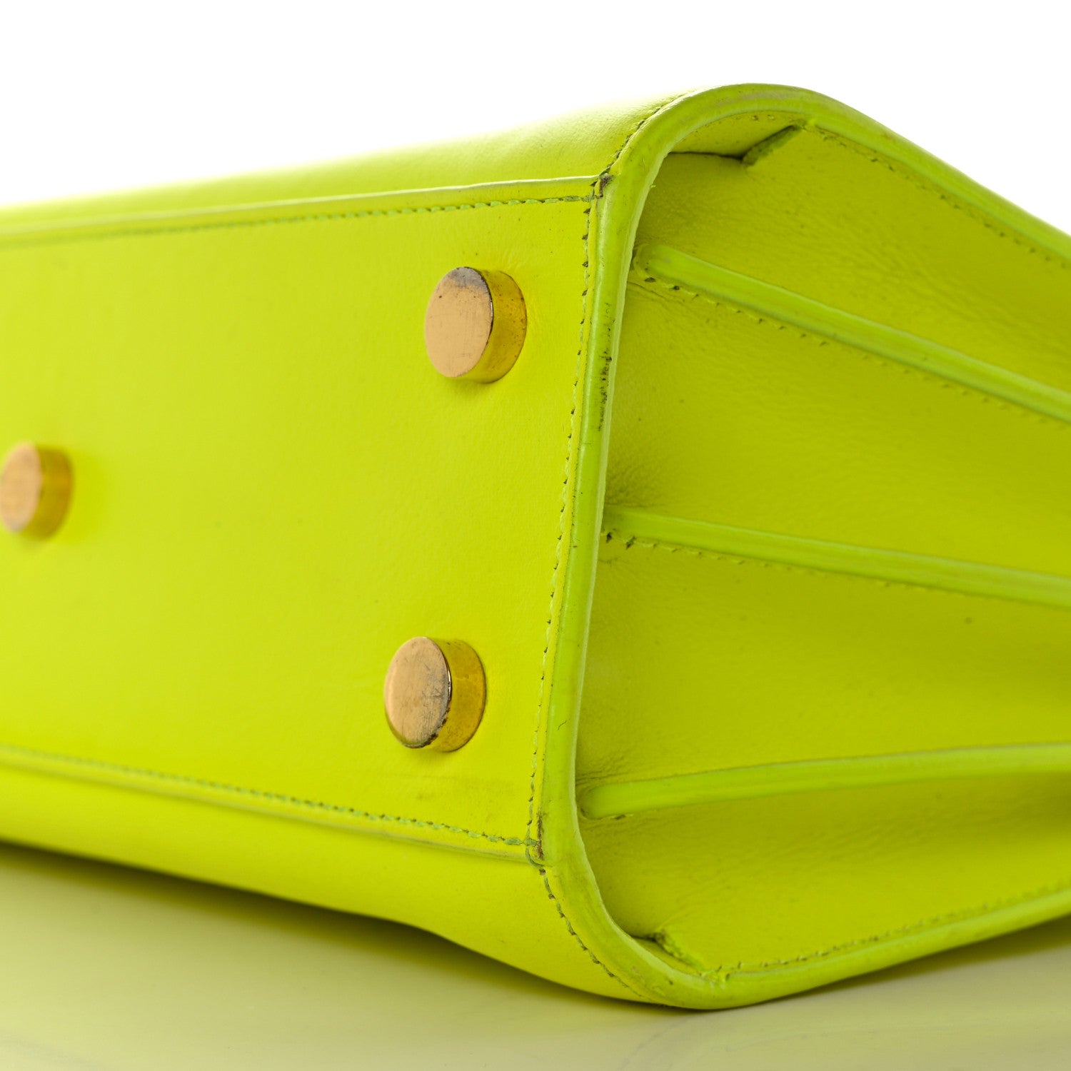 Saint Laurent Calfskin Nano Sac De Jour Neon Yellow 9 of 22