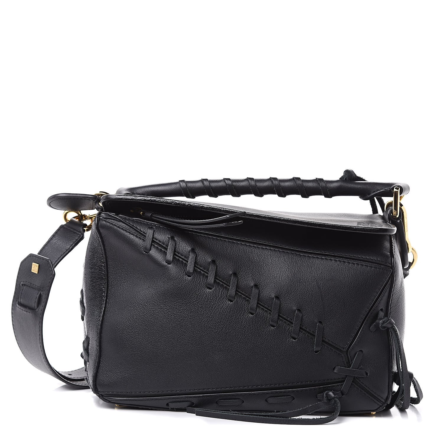 Loewe Calfskin Small Whipstitch Puzzle Bag Black 1 of 13