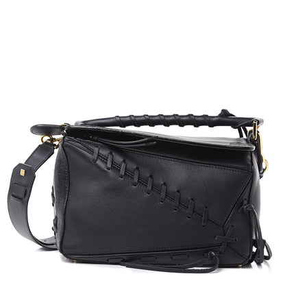Loewe Calfskin Small Whipstitch Puzzle Bag Black 1 of 13