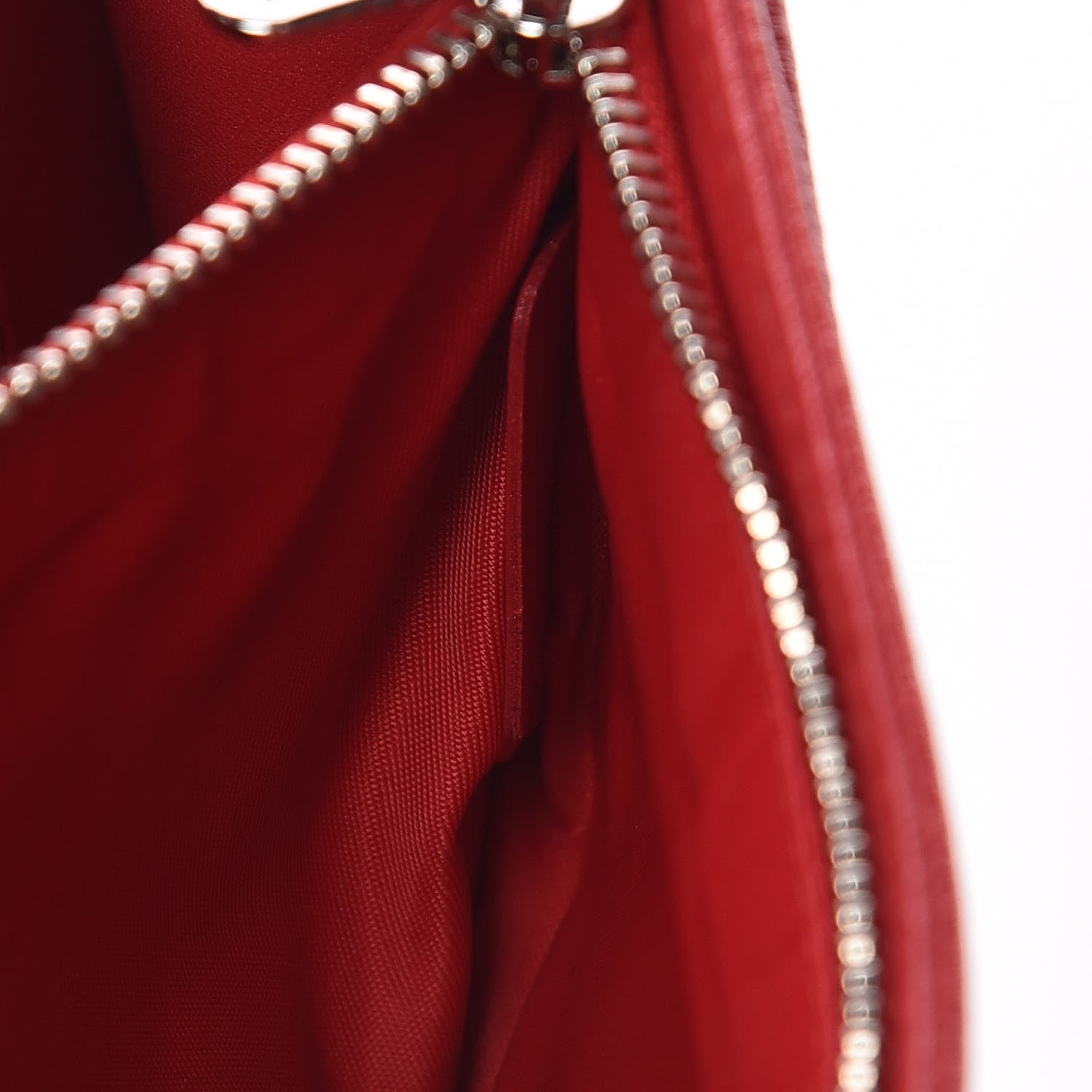 Christian Dior Grained Calfskin Diorama Wallet on Chain Pouch Rouge Vif 7 of 13