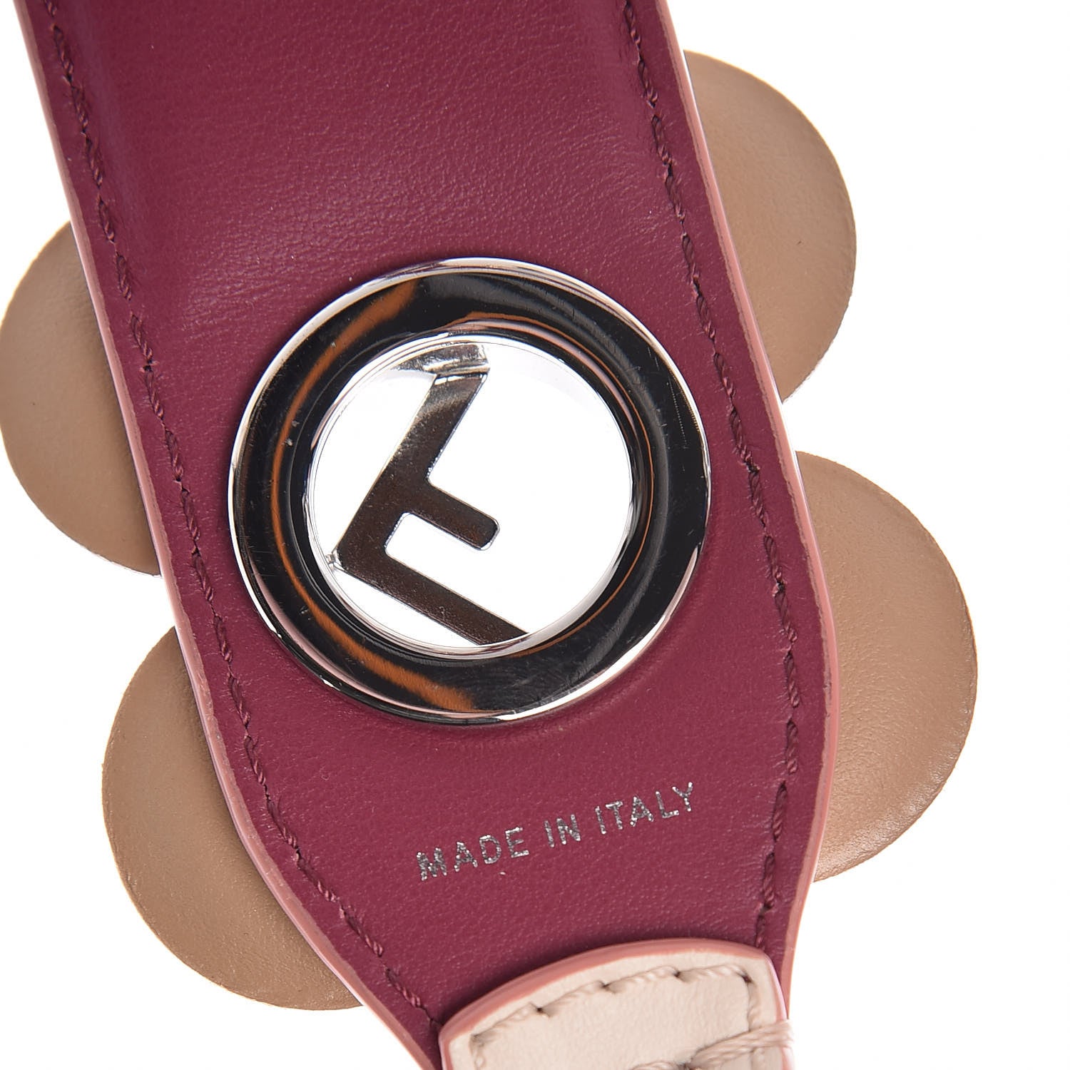 Fendi Calfskin F is Studded Flower Strap You Camelia 4 of 5