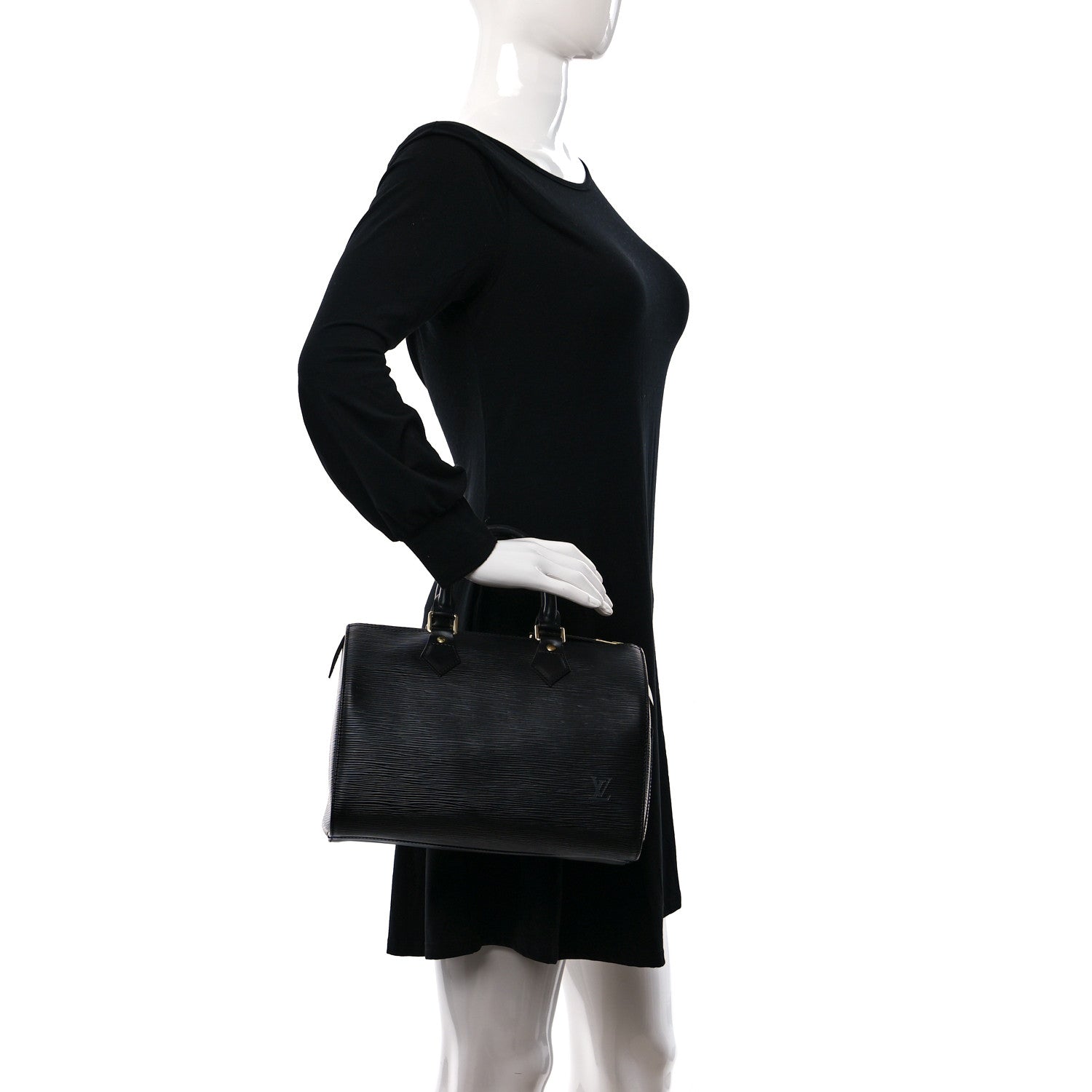 Louis Vuitton Epi Speedy 25 Black 2 of 11