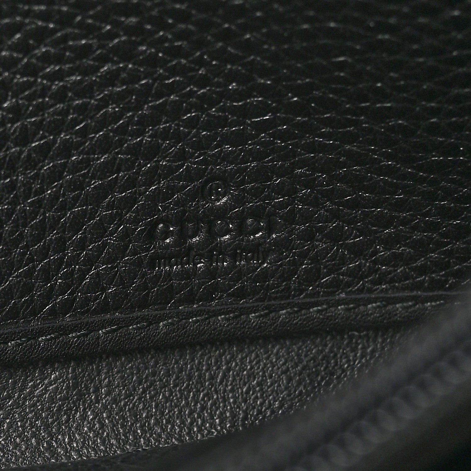 Gucci Pebbled Calfskin Large Soho Continental Wallet Black 7 of 9