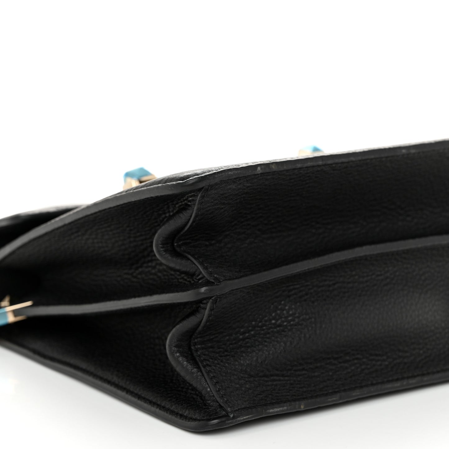 Grainy Calfskin Embossed VLTN Uptown Top Handle Bag Black