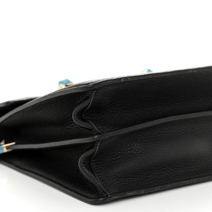 Valentino Garavani Grainy Calfskin Embossed VLTN Uptown Top Handle Bag Black 8 of 10