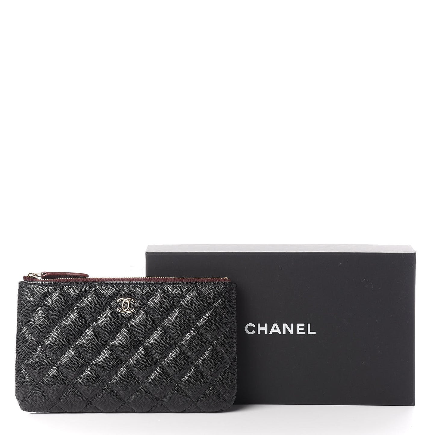 Caviar Quilted Cosmetic Case Black