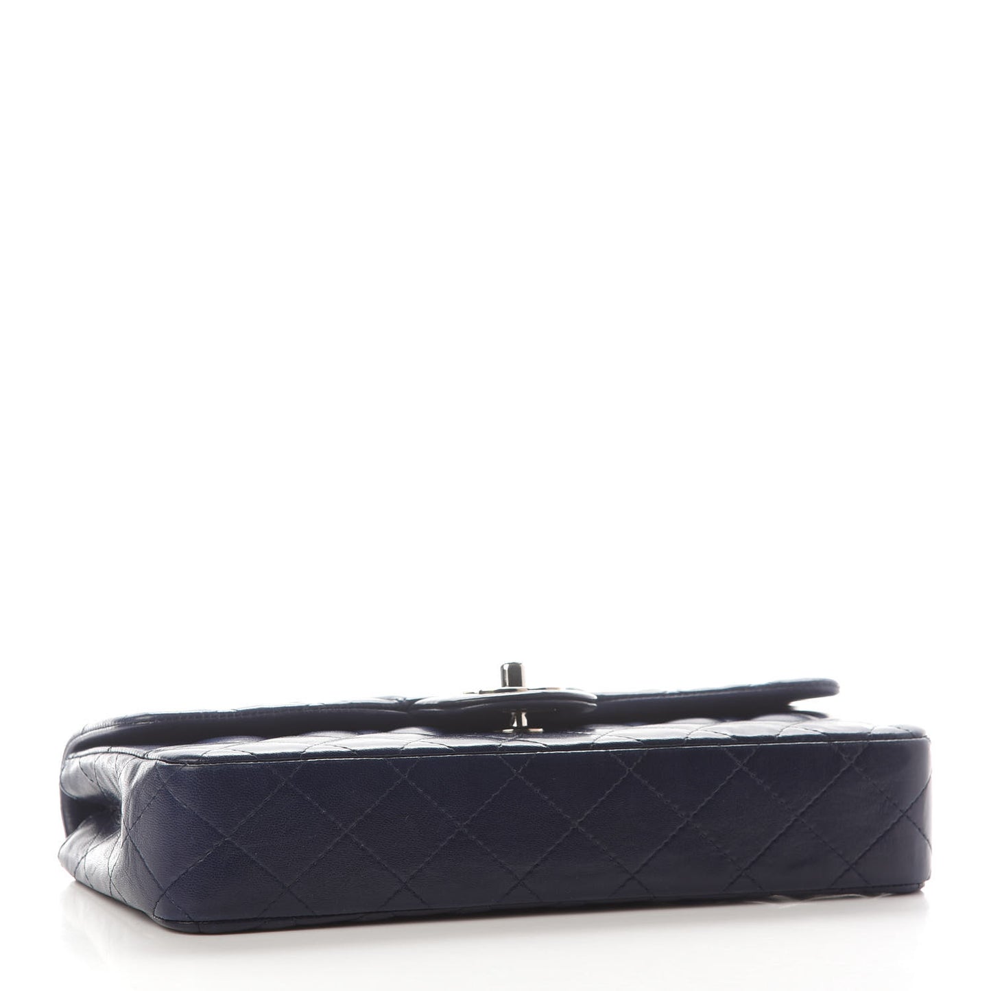 Lambskin Quilted East West Flap Navy