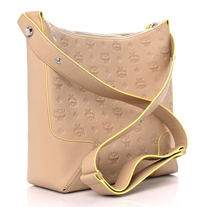 MCM Calfskin Ottomar Monogram Medium Klara Hobo Beige 3 of 11