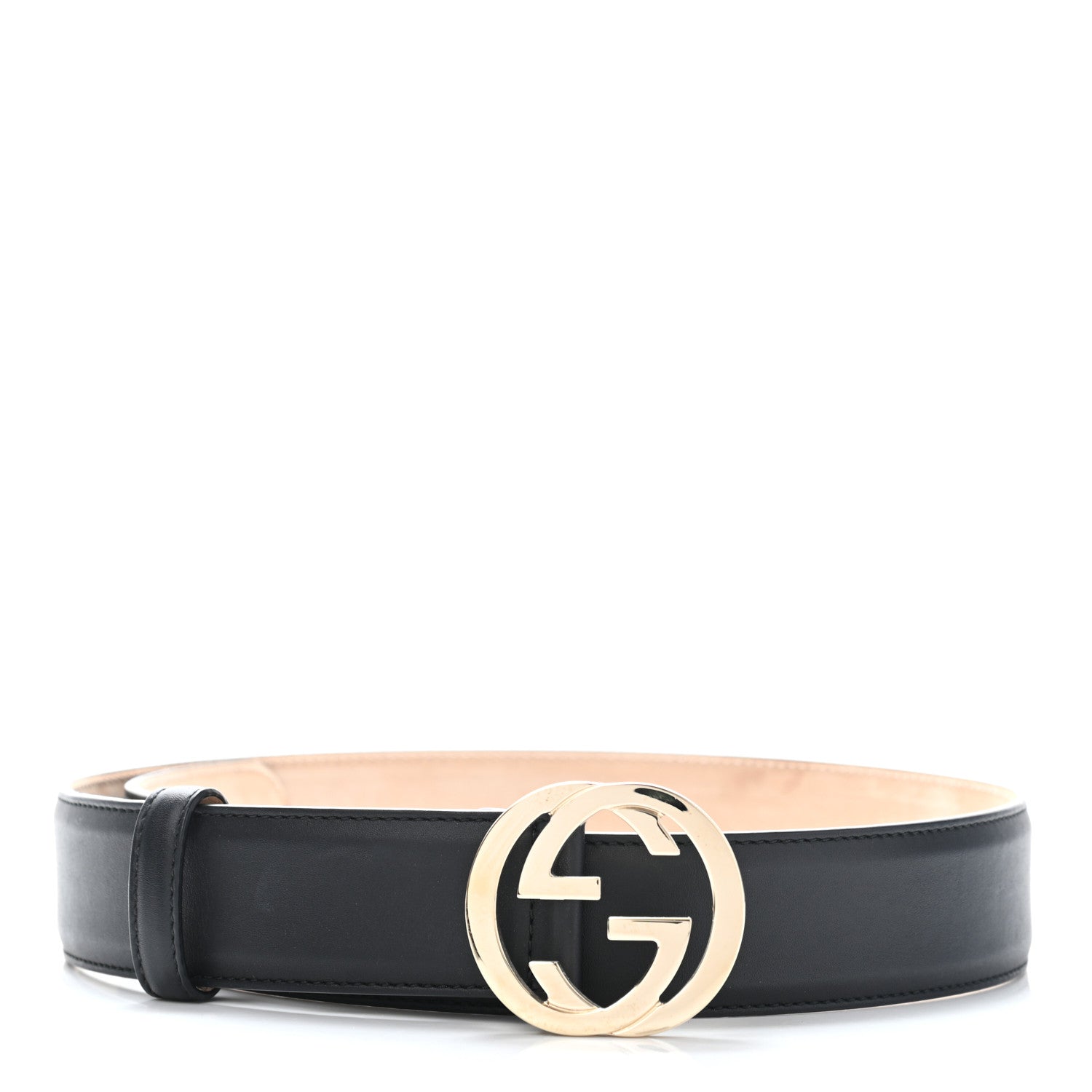 Gucci Calfskin Interlocking G 37mm Belt 75 30 Black 1 of 8